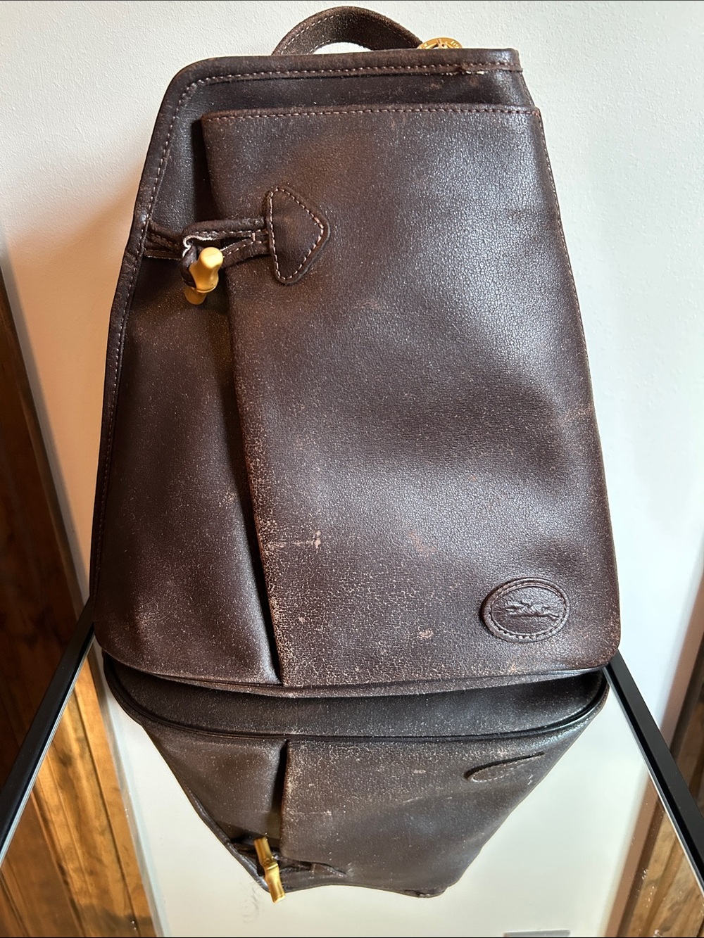 Longchamp Brown Leather Women's Backpack